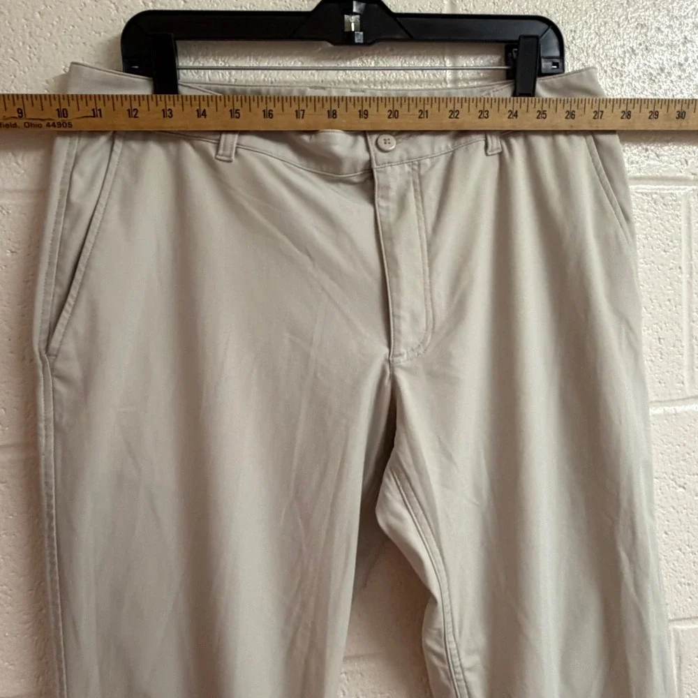 FootJoy Mens Performance Tapered Golf Pants 34x29 Stone Khaki Stretch Athletic